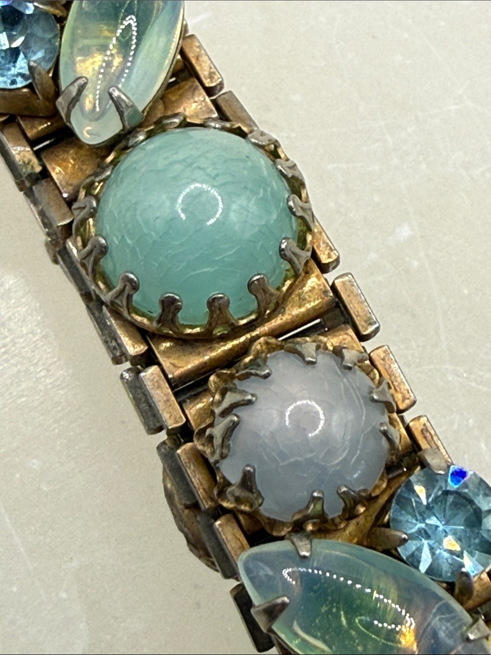 Sensational vintage MCM mermaid opalite cabachon bracelet rare piece 6.5 ⭐️ - Picture 3 of 17